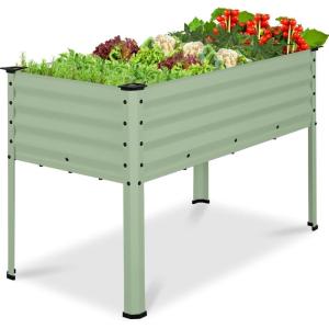imageBest Choice Products 72x24x30in Non Toxic Galvanized Raised Garden Bed Metal Elevated Planter Box Vegetable Garden 100 Non Toxic Materials  CharcoalSage Green