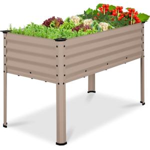 imageBest Choice Products 72x24x30in Non Toxic Galvanized Raised Garden Bed Metal Elevated Planter Box Vegetable Garden 100 Non Toxic Materials  CharcoalTaupe