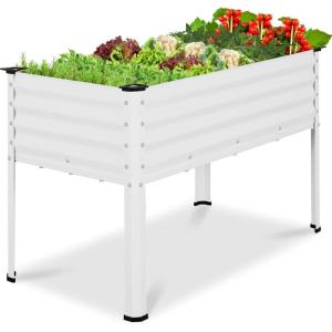 imageBest Choice Products 72x24x30in Non Toxic Galvanized Raised Garden Bed Metal Elevated Planter Box Vegetable Garden 100 Non Toxic Materials  CharcoalWhite