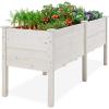 imageBest Choice Products 48 x 24 x 30 Raised Garden Bed with Extra Deep 16 Depth Elevated Wood Planter Box Stand for Backyard Patio Balcony Natural Fir Wood  Acorn BrownWhite