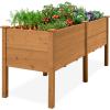 imageBest Choice Products 48 x 24 x 30 Raised Garden Bed with Extra Deep 16 Depth Elevated Wood Planter Box Stand for Backyard Patio Balcony Natural Fir Wood  Acorn BrownAcorn Brown