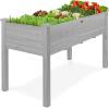 imageBest Choice Products 48 x 24 x 30 Raised Garden Bed with Extra Deep 16 Depth Elevated Wood Planter Box Stand for Backyard Patio Balcony Natural Fir Wood  Acorn BrownGray