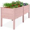 imageBest Choice Products 48 x 24 x 30 Raised Garden Bed with Extra Deep 16 Depth Elevated Wood Planter Box Stand for Backyard Patio Balcony Natural Fir Wood  Acorn BrownPink