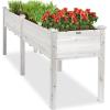 imageBest Choice Products 48 x 24 x 30 Raised Garden Bed with Extra Deep 16 Depth Elevated Wood Planter Box Stand for Backyard Patio Balcony Natural Fir Wood  Acorn BrownWhite