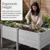imageBest Choice Products 48 x 24 x 30 Raised Garden Bed with Extra Deep 16 Depth Elevated Wood Planter Box Stand for Backyard Patio Balcony Natural Fir Wood  Acorn BrownGray