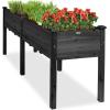 imageBest Choice Products 48 x 24 x 30 Raised Garden Bed with Extra Deep 16 Depth Elevated Wood Planter Box Stand for Backyard Patio Balcony Natural Fir Wood  Acorn BrownBlack