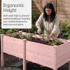 imageBest Choice Products 48 x 24 x 30 Raised Garden Bed with Extra Deep 16 Depth Elevated Wood Planter Box Stand for Backyard Patio Balcony Natural Fir Wood  Acorn BrownPink