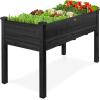 imageBest Choice Products 48 x 24 x 30 Raised Garden Bed with Extra Deep 16 Depth Elevated Wood Planter Box Stand for Backyard Patio Balcony Natural Fir Wood  Acorn BrownBlack