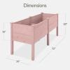 imageBest Choice Products 48 x 24 x 30 Raised Garden Bed with Extra Deep 16 Depth Elevated Wood Planter Box Stand for Backyard Patio Balcony Natural Fir Wood  Acorn BrownPink