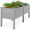 imageBest Choice Products 48 x 24 x 30 Raised Garden Bed with Extra Deep 16 Depth Elevated Wood Planter Box Stand for Backyard Patio Balcony Natural Fir Wood  Acorn BrownGray