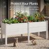 imageBest Choice Products 48 x 24 x 30 Raised Garden Bed with Extra Deep 16 Depth Elevated Wood Planter Box Stand for Backyard Patio Balcony Natural Fir Wood  Acorn BrownWhite