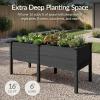 imageBest Choice Products 48 x 24 x 30 Raised Garden Bed with Extra Deep 16 Depth Elevated Wood Planter Box Stand for Backyard Patio Balcony Natural Fir Wood  Acorn BrownBlack