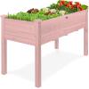 imageBest Choice Products 48 x 24 x 30 Raised Garden Bed with Extra Deep 16 Depth Elevated Wood Planter Box Stand for Backyard Patio Balcony Natural Fir Wood  Acorn BrownPink
