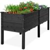 imageBest Choice Products 48 x 24 x 30 Raised Garden Bed with Extra Deep 16 Depth Elevated Wood Planter Box Stand for Backyard Patio Balcony Natural Fir Wood  Acorn BrownBlack