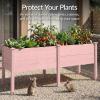 imageBest Choice Products 48 x 24 x 30 Raised Garden Bed with Extra Deep 16 Depth Elevated Wood Planter Box Stand for Backyard Patio Balcony Natural Fir Wood  Acorn BrownPink