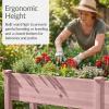 imageBest Choice Products 48 x 24 x 30 Raised Garden Bed with Extra Deep 16 Depth Elevated Wood Planter Box Stand for Backyard Patio Balcony Natural Fir Wood  Acorn BrownPink