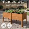 imageBest Choice Products 48 x 24 x 30 Raised Garden Bed with Extra Deep 16 Depth Elevated Wood Planter Box Stand for Backyard Patio Balcony Natural Fir Wood  Acorn BrownAcorn Brown