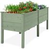 imageBest Choice Products 48 x 24 x 30 Raised Garden Bed with Extra Deep 16 Depth Elevated Wood Planter Box Stand for Backyard Patio Balcony Natural Fir Wood  Acorn BrownSage