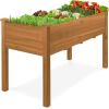 imageBest Choice Products 48 x 24 x 30 Raised Garden Bed with Extra Deep 16 Depth Elevated Wood Planter Box Stand for Backyard Patio Balcony Natural Fir Wood  Acorn BrownAcorn Brown