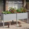 imageBest Choice Products 48 x 24 x 30 Raised Garden Bed with Extra Deep 16 Depth Elevated Wood Planter Box Stand for Backyard Patio Balcony Natural Fir Wood  Acorn BrownGray