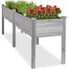 imageBest Choice Products 48 x 24 x 30 Raised Garden Bed with Extra Deep 16 Depth Elevated Wood Planter Box Stand for Backyard Patio Balcony Natural Fir Wood  Acorn BrownGray