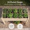 imageBest Choice Products Raised Herb Garden Bed Planter Box  Elevated Wooden Planter with 10 Grid Growing Compartments Drainage Holes Vegetable Flower Garden Box for Patio Balcony Backyard  NaturalNatural