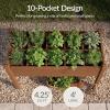 imageBest Choice Products Raised Herb Garden Bed Planter Box  Elevated Wooden Planter with 10 Grid Growing Compartments Drainage Holes Vegetable Flower Garden Box for Patio Balcony Backyard  NaturalAcorn