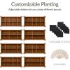 imageBest Choice Products Raised Herb Garden Bed Planter Box  Elevated Wooden Planter with 10 Grid Growing Compartments Drainage Holes Vegetable Flower Garden Box for Patio Balcony Backyard  NaturalAcorn