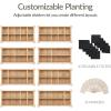 imageBest Choice Products Raised Herb Garden Bed Planter Box  Elevated Wooden Planter with 10 Grid Growing Compartments Drainage Holes Vegetable Flower Garden Box for Patio Balcony Backyard  NaturalNatural