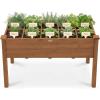 imageBest Choice Products Raised Herb Garden Bed Planter Box  Elevated Wooden Planter with 10 Grid Growing Compartments Drainage Holes Vegetable Flower Garden Box for Patio Balcony Backyard  NaturalAcorn