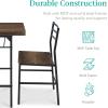 imageBest Choice Products 5Piece Modern Dining Set WSteel Frame Space Saving Rectangular Kitchen Table W 4 Matching Chairs amp Storage Rack for Apartments Kitchens amp Dining Rooms  Medium BrownBlackDark BrownBlack