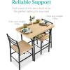 imageBest Choice Products 5Piece Modern Dining Set WSteel Frame Space Saving Rectangular Kitchen Table W 4 Matching Chairs amp Storage Rack for Apartments Kitchens amp Dining Rooms  Medium BrownBlackNaturalBlack