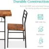 imageBest Choice Products 5Piece Modern Dining Set WSteel Frame Space Saving Rectangular Kitchen Table W 4 Matching Chairs amp Storage Rack for Apartments Kitchens amp Dining Rooms  Medium BrownBlackMedium BrownBlack