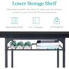 imageBest Choice Products 5Piece Modern Dining Set WSteel Frame Space Saving Rectangular Kitchen Table W 4 Matching Chairs amp Storage Rack for Apartments Kitchens amp Dining Rooms  Medium BrownBlackBlackBlack