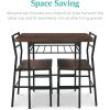 imageBest Choice Products 5Piece Modern Dining Set WSteel Frame Space Saving Rectangular Kitchen Table W 4 Matching Chairs amp Storage Rack for Apartments Kitchens amp Dining Rooms  Medium BrownBlackDark BrownBlack