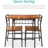 imageBest Choice Products 5Piece Modern Dining Set WSteel Frame Space Saving Rectangular Kitchen Table W 4 Matching Chairs amp Storage Rack for Apartments Kitchens amp Dining Rooms  Medium BrownBlackMedium BrownBlack