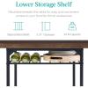 imageBest Choice Products 5Piece Modern Dining Set WSteel Frame Space Saving Rectangular Kitchen Table W 4 Matching Chairs amp Storage Rack for Apartments Kitchens amp Dining Rooms  Medium BrownBlackDark BrownBlack