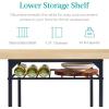 imageBest Choice Products 5Piece Modern Dining Set WSteel Frame Space Saving Rectangular Kitchen Table W 4 Matching Chairs amp Storage Rack for Apartments Kitchens amp Dining Rooms  Medium BrownBlackNaturalBlack