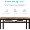 imageBest Choice Products 5Piece Modern Dining Set WSteel Frame Space Saving Rectangular Kitchen Table W 4 Matching Chairs amp Storage Rack for Apartments Kitchens amp Dining Rooms  Medium BrownBlackBrownBlack