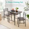 imageBest Choice Products 5Piece Modern Dining Set WSteel Frame Space Saving Rectangular Kitchen Table W 4 Matching Chairs amp Storage Rack for Apartments Kitchens amp Dining Rooms  Medium BrownBlackGrayBlack