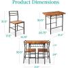 imageBest Choice Products 5Piece Modern Dining Set WSteel Frame Space Saving Rectangular Kitchen Table W 4 Matching Chairs amp Storage Rack for Apartments Kitchens amp Dining Rooms  Medium BrownBlackMedium BrownBlack