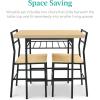 imageBest Choice Products 5Piece Modern Dining Set WSteel Frame Space Saving Rectangular Kitchen Table W 4 Matching Chairs amp Storage Rack for Apartments Kitchens amp Dining Rooms  Medium BrownBlackNaturalBlack