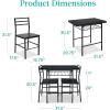 imageBest Choice Products 5Piece Modern Dining Set WSteel Frame Space Saving Rectangular Kitchen Table W 4 Matching Chairs amp Storage Rack for Apartments Kitchens amp Dining Rooms  Medium BrownBlackBlackBlack