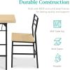 imageBest Choice Products 5Piece Modern Dining Set WSteel Frame Space Saving Rectangular Kitchen Table W 4 Matching Chairs amp Storage Rack for Apartments Kitchens amp Dining Rooms  Medium BrownBlackNaturalBlack