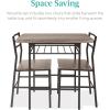 imageBest Choice Products 5Piece Modern Dining Set WSteel Frame Space Saving Rectangular Kitchen Table W 4 Matching Chairs amp Storage Rack for Apartments Kitchens amp Dining Rooms  Medium BrownBlackGrayBlack