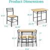 imageBest Choice Products 5Piece Modern Dining Set WSteel Frame Space Saving Rectangular Kitchen Table W 4 Matching Chairs amp Storage Rack for Apartments Kitchens amp Dining Rooms  Medium BrownBlackNaturalBlack