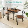 imageBest Choice Products 5Piece Modern Dining Set WSteel Frame Space Saving Rectangular Kitchen Table W 4 Matching Chairs amp Storage Rack for Apartments Kitchens amp Dining Rooms  Medium BrownBlackMedium BrownBlack