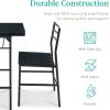 imageBest Choice Products 5Piece Modern Dining Set WSteel Frame Space Saving Rectangular Kitchen Table W 4 Matching Chairs amp Storage Rack for Apartments Kitchens amp Dining Rooms  Medium BrownBlackBlackBlack