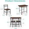 imageBest Choice Products 5Piece Modern Dining Set WSteel Frame Space Saving Rectangular Kitchen Table W 4 Matching Chairs amp Storage Rack for Apartments Kitchens amp Dining Rooms  Medium BrownBlackDark BrownBlack