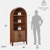 imageBest Choice Products 72 Tall Narrow Arched Pantry Cabinet wReeded Door 4Tier Bookshelf Armoire Hutch Bookcase Storage Cabinet wAdjustable Shelves for Dining Room and Livingroom  WalnutLarge  Walnut